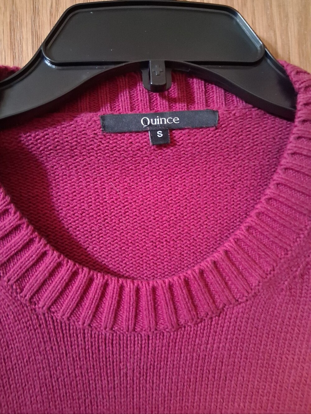 Quince women's sweater in a deep pink/magenta, Fisherman Crew, Small - Picture 3 of 6